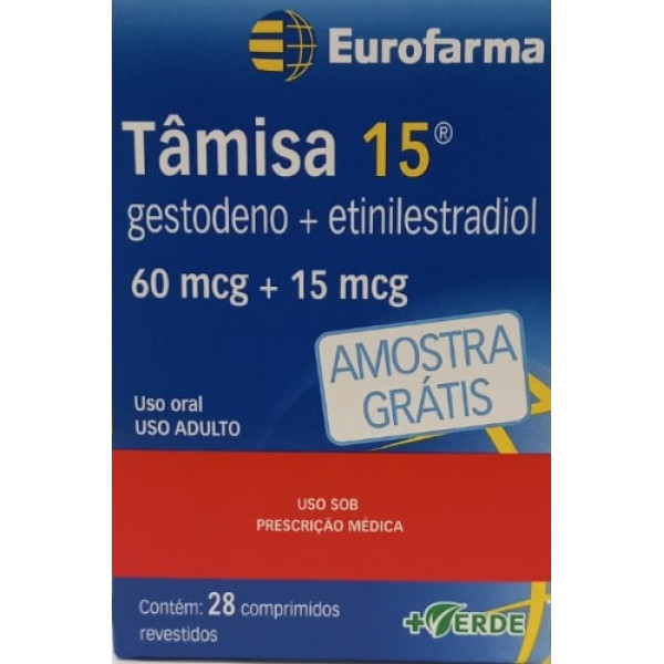 Tâmisa 15 - Gestodeno 60mcg + Etinilestradiol 15mcg - 28 Cápsulas